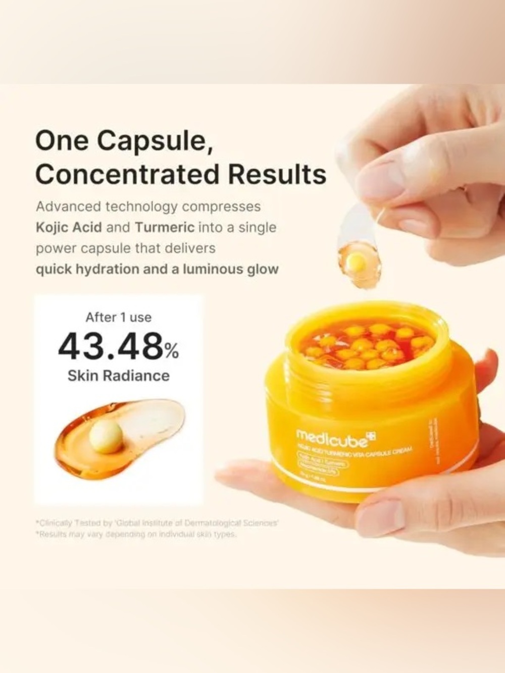 Medicube Kojic Acid Turmeric Vita Capsule Cream 53g ๐ Brightening w/Niacinamide - Picture 3 of 5